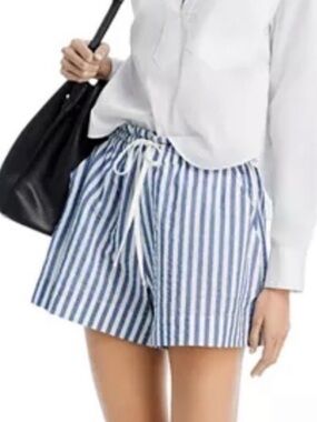 NEW Veronica Beard Tijana Striped Drawstring Pull-On Cotton Shorts. Size M. NWOT